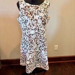 Alex Marie Jacquard Print Fit & Flare Dress, size 14, Knit Office Retro Church
